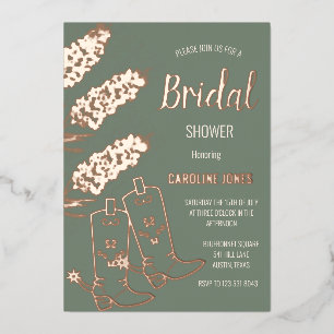 Bluebonnet Rose Gold Foil Floral Bridal Shower