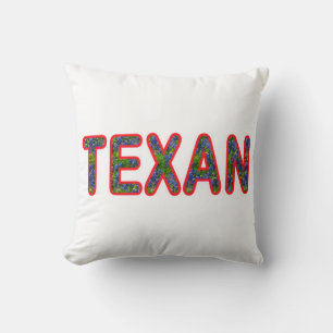 Bluebonnet Texan Throw Pillow