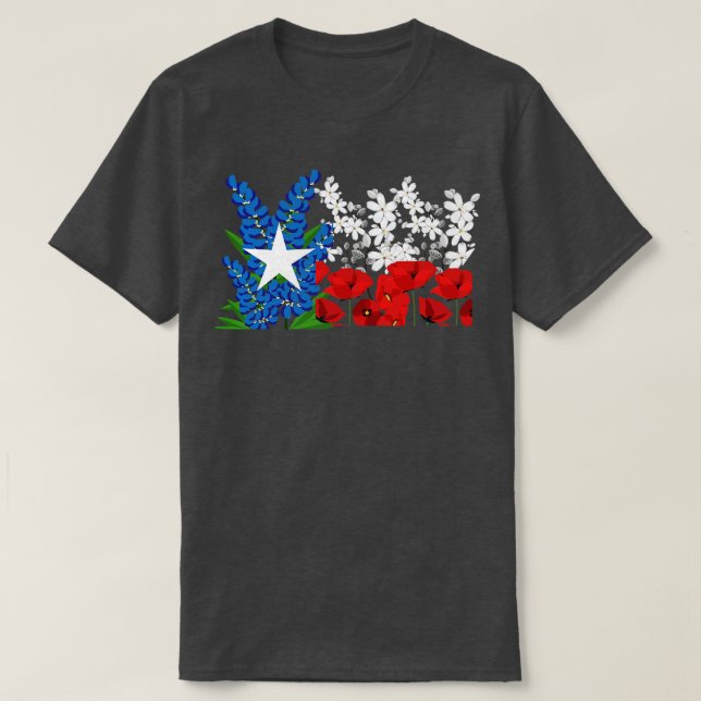 Bluebonnet Texas Flag TShirt (Design Front)