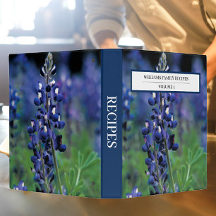 Bluebonnet Texas State Flower Blue Wildflower  Binder