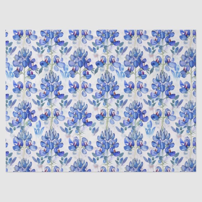 Bluebonnet Texas Wild Flower Pattern Tissue Paper (Front)