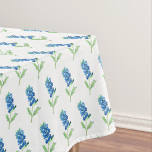 Bluebonnet Texas Wildflower Watercolor Pattern Tablecloth