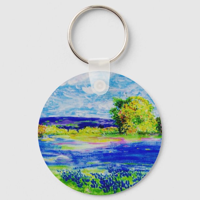 bluebonnet  wildflowers keychain (Front)