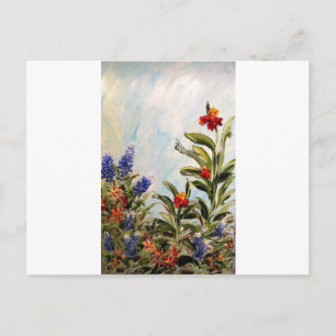 Bluebonnets and Canna Lilies Postcard