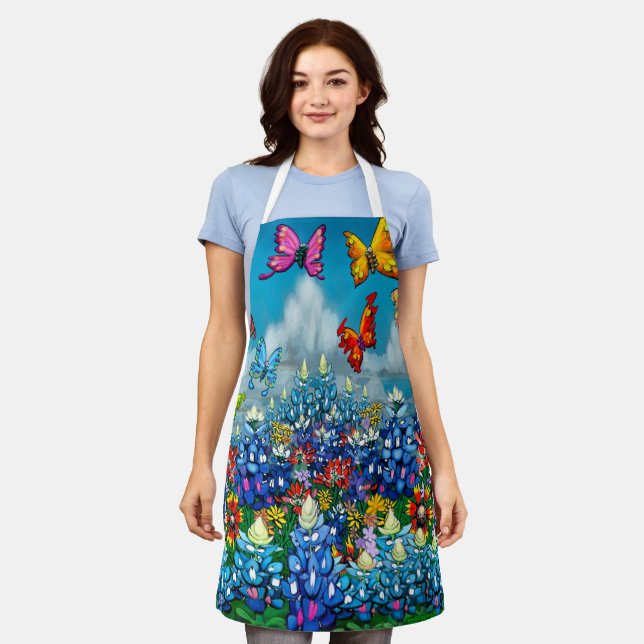 Bluebonnets and Wildflowers Apron (Worn)