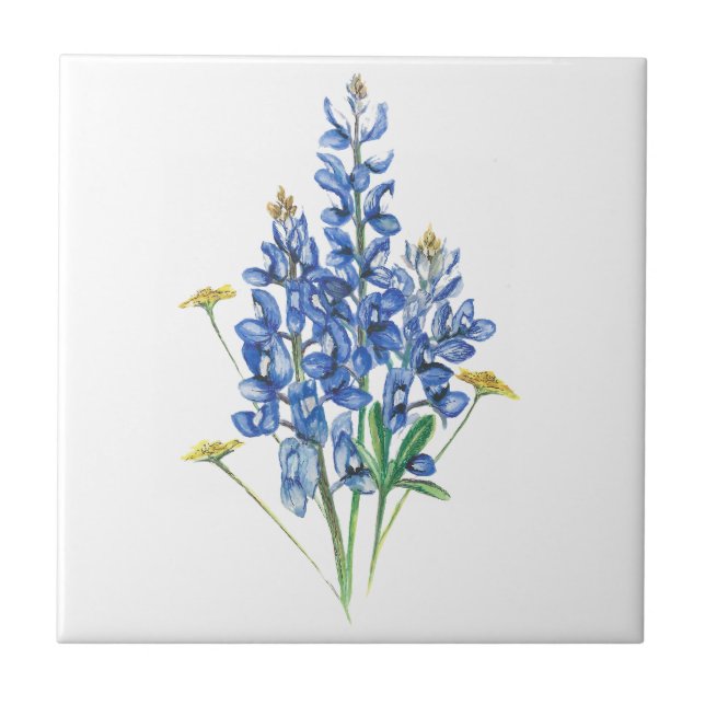 Bluebonnets and Wildflowers Tile (Front)