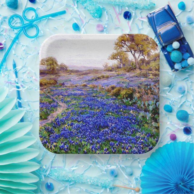 Bluebonnets at Twilight, North of San Antonio, Paper Plate (Party)