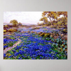 Bluebonnets at Twilight North of San Antonio,  Poster
