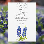 Bluebonnets Blue Floral Texas Rustic Wedding  Invitation<br><div class="desc">Bluebonnets,  watercolor blue floral Wedding save the date. Texas state flowers. Unique,  hand painted artwork by artist Monika Howarth. You can personalize it with your details.</div>