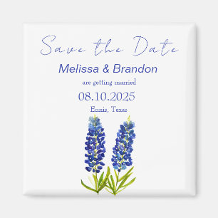 Bluebonnets Blue Floral Texas Rustic Wedding  Magnet