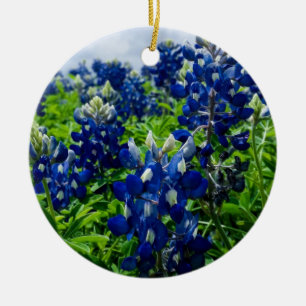 Bluebonnets Blue Floral Texas Texan Elegant Ceramic Ornament