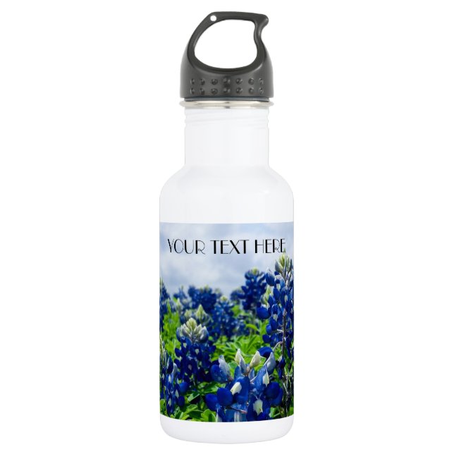 Bluebonnets Blue Flowers Texas texan Floral 532 Ml Water Bottle (Front)