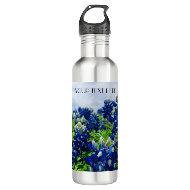 Bluebonnets Blue Flowers Texas texan Floral 710 Ml Water Bottle (Front)