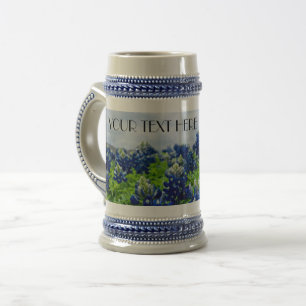Bluebonnets Blue Flowers Texas texan Floral Beer Stein