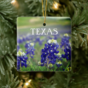 Bluebonnets Blue Flowers Texas Texan Floral Ceramic Ornament