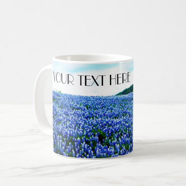 Bluebonnets Blue Flowers Texas texan Floral Coffee Mug (Front Left)