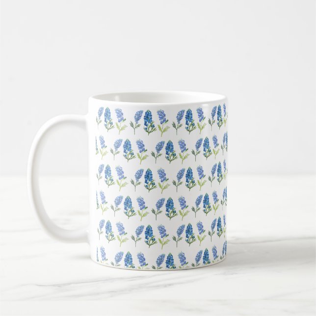 Bluebonnets Blue Flowers Texas Texan Floral  Coffee Mug (Left)