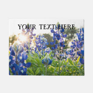 Bluebonnets Blue Flowers Texas texan Floral  Doormat