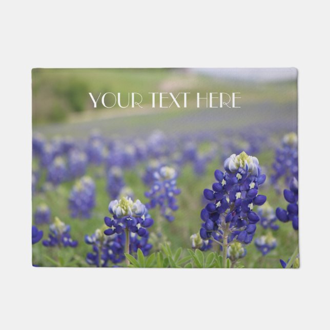 Bluebonnets Blue Flowers Texas texan Floral  Doormat (Front)
