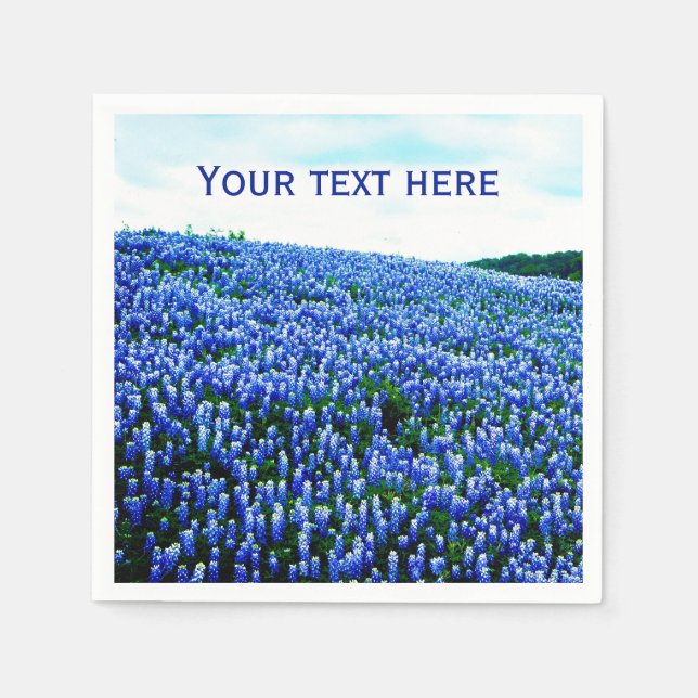 Bluebonnets Blue Flowers Texas Texan Floral Napkin (Front)