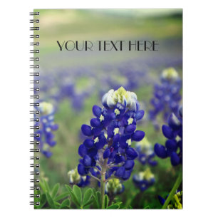 Bluebonnets Blue Flowers Texas texan Floral  Notebook