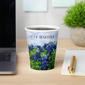 Bluebonnets Blue Flowers Texas texan Floral Paper Cups