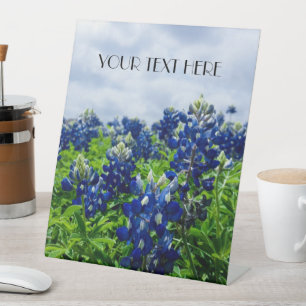 Bluebonnets Blue Flowers Texas texan Floral  Pedestal Sign