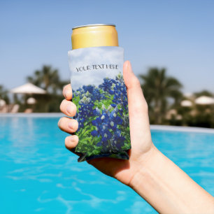 Bluebonnets Blue Flowers Texas texan Floral Seltzer Can Cooler