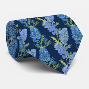 Bluebonnets Blue Flowers Texas Texan Floral Tie