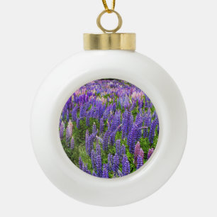 Bluebonnets Blue Flowers Texas Texan Lupine Ceramic Ball Christmas Ornament