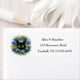 Bluebonnets Cat Texas Fleurs Lupine Aquarelle