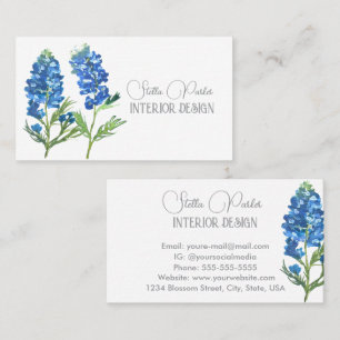 Bluebonnets Elegant Floral Texas Business Card