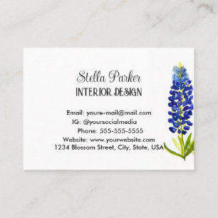 Bluebonnets Elegant Floral Texas Business Card