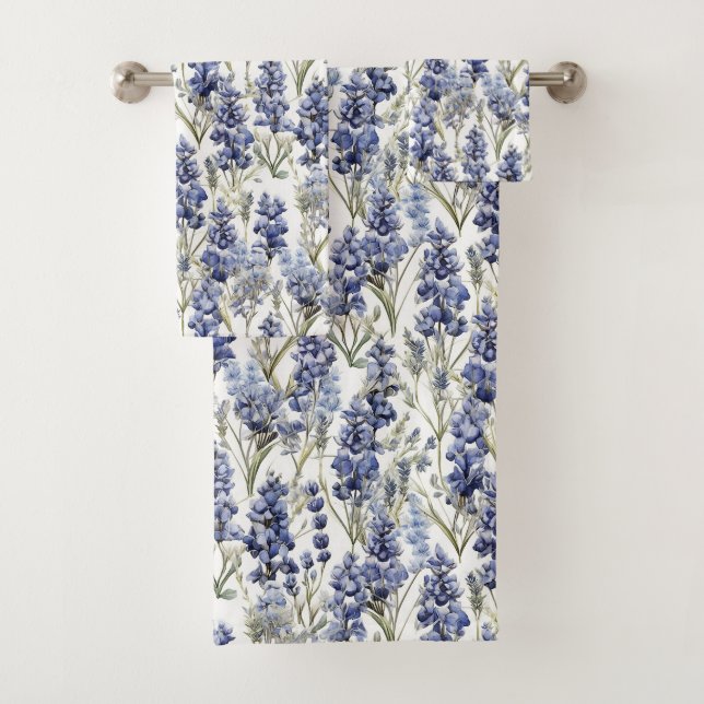 Bluebonnets Fleurs Bleu Aquarelle Fleurs sauvages (En situation)