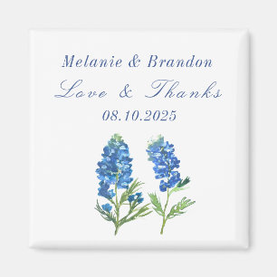 Bluebonnets Floral Blue Wedding Thank you Magnet