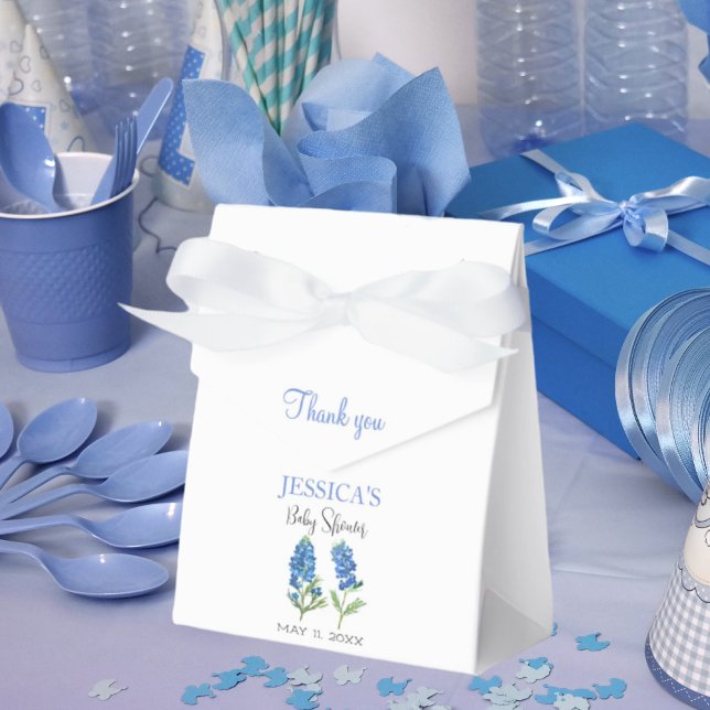 Bluebonnets Flowers Texas Baby Shower Girl Favor Box (Creator Uploaded)