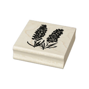 Bluebonnets Flowers Wildflowers Lupine Texas  Rubber Stamp
