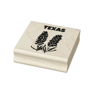 Bluebonnets Flowers Wildflowers Lupine Texas  Rubber Stamp
