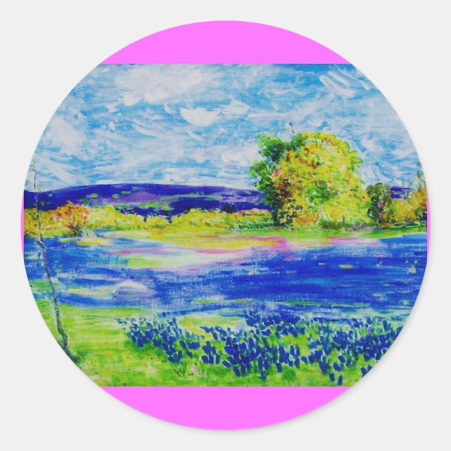 bluebonnets  forever classic round sticker (Front)