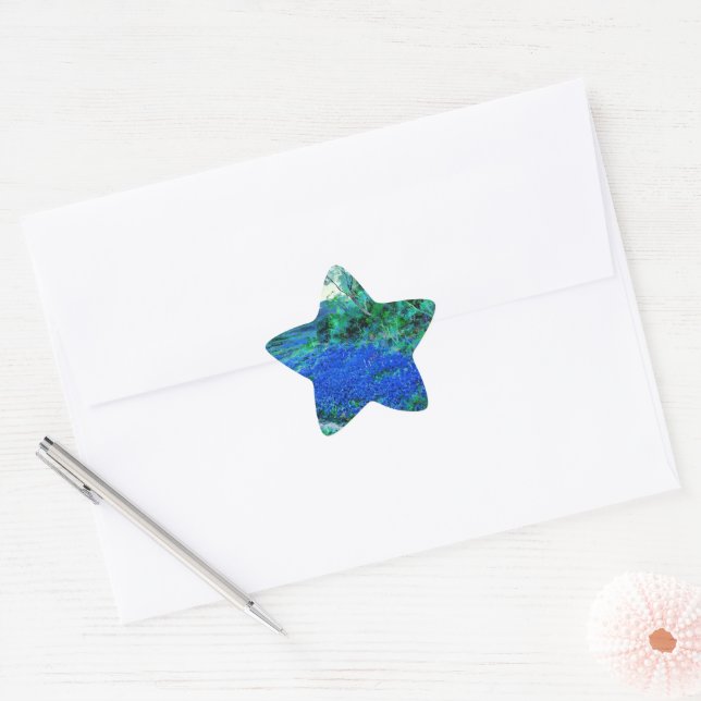 Bluebonnets in the Misty Morning Star Sticker (Envelope)