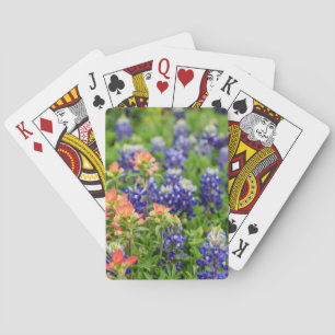 Bluebonnets & Indian paintbrush Texas wildflowers Playing Cards