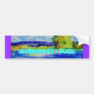 Bluebonnets Rock Art Bumper Sticker
