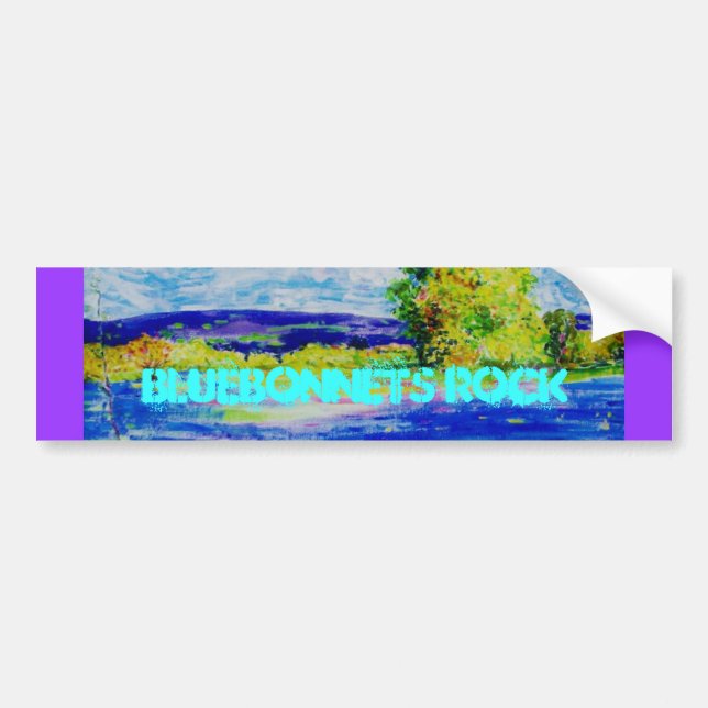 Bluebonnets Rock Art Bumper Sticker (Front)