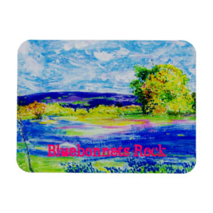 Bluebonnets Rock Magnet