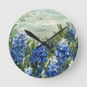 Bluebonnets Round Clock