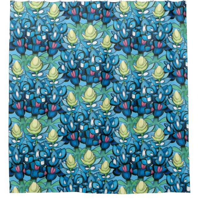 Bluebonnets Shower Curtain (Front)