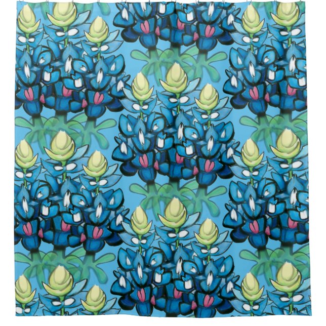 Bluebonnets Shower Curtain (Front)