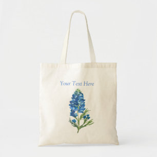 Bluebonnets Texas Blue Floral vintage watercolor Tote Bag