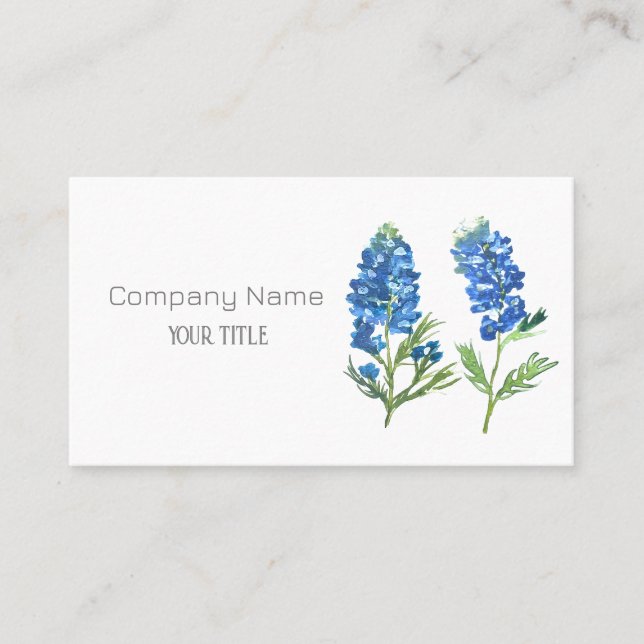Bluebonnets Texas Company Floral Carte de visite (Devant)
