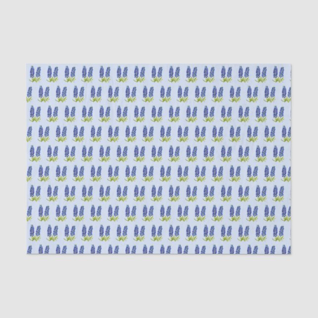 Bluebonnets Texas Floral Wildflowers Watercolor Ti Tissue Paper (Front)